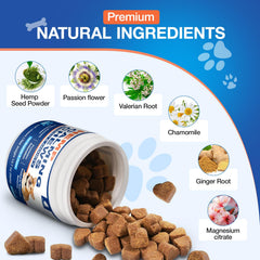 Ingrédients naturels MaxHemp — passiflore, valériane et camomille pour le bien-être.
