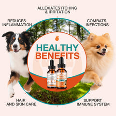 MaxHemp gouttes levure chien - soin pattes, réduction du léchage.