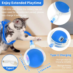 MAXTOOA balle interactive pour chats avec mode interactif et lumière rouge motivante.
