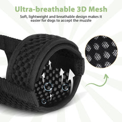 Mayerzon museau chien ajustable en boucle pour taille parfaite et sécurité.