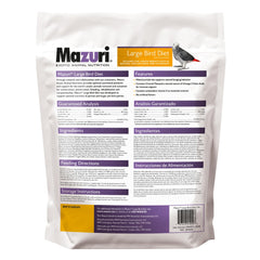 Granulés Mazuri pour grands oiseaux, texture enrichissante favorisant l’exploration alimentaire.