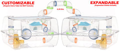 Mcage Hamster Palace 2-tiers — bouteille d'eau pratique pour hydratation continue.
