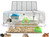 Mcage Hamster Palace 2-tiers — cage transparente pour observation facile du hamster.