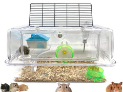 Mcage Hamster Palace 2-tiers — cage transparente pour observation facile du hamster.