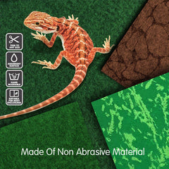 Texture douce du tapis MCLANZOO pour pattes et ventre, confort naturel pour votre reptile.