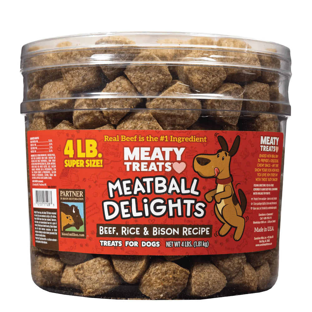 Meaty Treats Meatball Delights: boulettes boeuf riz bison dans un tub 4 livres
