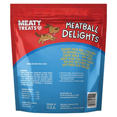 Meaty Treats Meatball Delights poulet-riz, portion pratique pour récompense.
