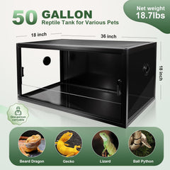 MECESOR terrarium frontale en verre, clarté optimale pour surveiller les reptiles.