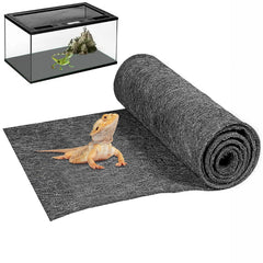 Mechpia Tapis-terarium gris 120x60 cm, surface douce et sûre pour reptiles.