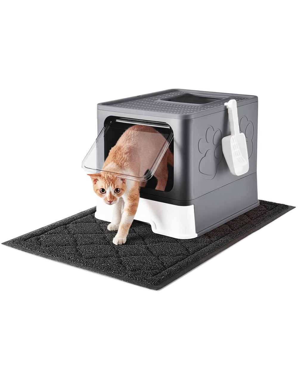 Boîte à litière Medario pour chat fermée avec intimité et confinement des odeurs.
