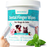 MEDUWEDU lingettes dentaires pour doigts, nettoient dents et gencives sur chiens et chats.