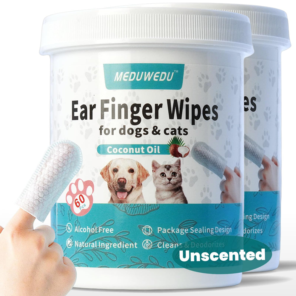 LINGETTES MEDUWEDU pour nettoyage des oreilles au doigt chez chiens et chats.