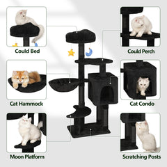 Meecal Gothic Arbre Chat grattoir-sisal: poste à griffes robuste pour chats.