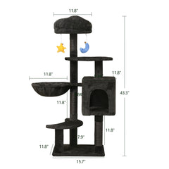 Meecal Gothic Arbre Chat plateformes-multiniveau: espace vertical pour explorer et grimper.