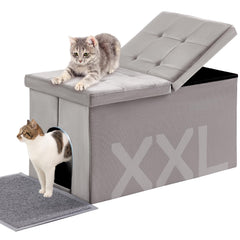 MEEXPAWS litière enclos intérieur spacieux en velours pour plus d'intimité.