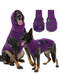 Meifsou gilet anxiété chien capuche offrant sécurité pendant les orages.
