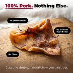 GigaBite sachet refermable, oreilles de porc entières faciles à ranger.