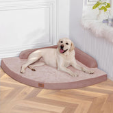 MEKIY grand lit orthopédique pour chien avec côtés rose XXL offrant un soutien ciblé
