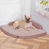 MEKIY lit orthopedique grand chien rose: soutien solide et confort pour les articulations.