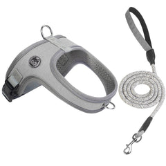 Harnais Mengbei tribe gris en mesh respirant pour chien, confort pendant les promenades.