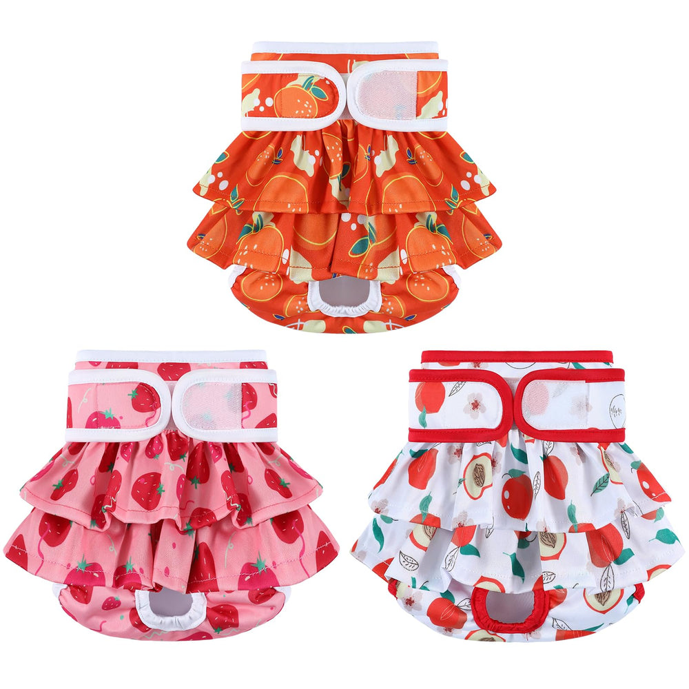Mengelina couches-chiens femelles lavables, lot de 3, pratique pour chaleur et incontinence.