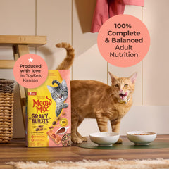 Nutrition complète pour chat adulte avec Meow Mix Gravy Bursts