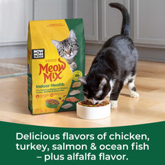 Meow Mix Indoor Health, saveurs poisson – stimulation de l'appétit des chats.
