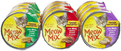 Meow Mix Market Select, poulet et boeuf en sauce, repas appétissant et pratique.