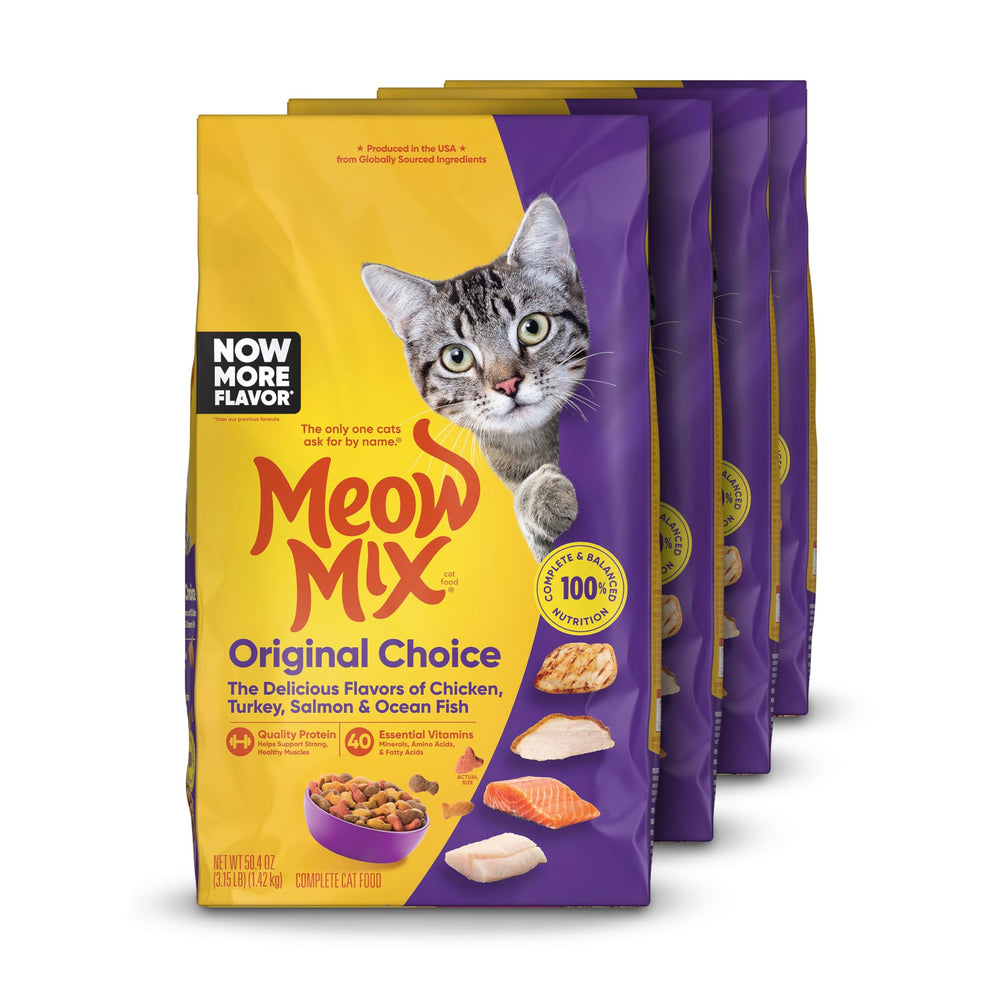 Meow Mix Original Choice – lot de 4 sacs 3,15 livres, nutrition quotidienne complète