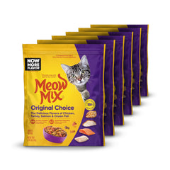 Meow Mix Original Choice, sac croquettes 18oz, pratique pour les repas quotidiens.