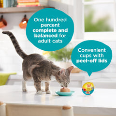 Texture sauce savoureuse Meow Mix Paté en Gravy au thon et saumon.