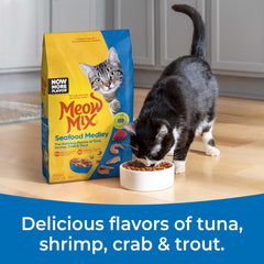 Ingrédients variés Meow Mix Méli-Mélo Fruits de Mer, art culinaire pour les papilles.