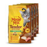 Meow Mix Tender Centers emballage 4 sacs de 3 lb, alimentation pratique et complète.