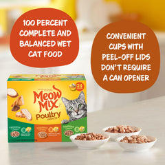Meow Mix Tendres en sauce poulet et foie réels, variété pour chats.
