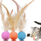 MeowAroma: trio de balles en caoutchouc robustes pour chat, idéale pour l’intérieur.