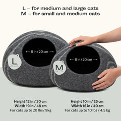 MEOWFIA cave chat design extérieur sobre et esthétique, s'intègre facilement.
