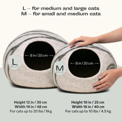 Détails tricot main sur MEOWFIA Cat Cave, fabrication artisanale et durable.