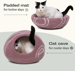 MEOWFIA caverne-chat couture artisanale assure robustesse et douceur durable.