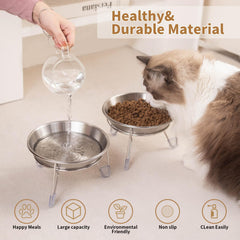 Meowgod support métal antiderapant assure stabilité pendant les repas
