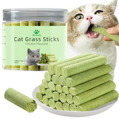 Meowly – Bâtons d’herbe pour chat – Dents: aide à nettoyer les dents et à favoriser l’haleine fraîche.