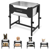 MeoWriental gamelle eau surlevee 4 niveaux, facilite hydratation adaptée à la taille du chien