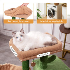 Meowrista condo cabane intérieur, refuge cosy pour sieste et jeux.