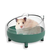Meow&Woof bac bain sable hamster vert foncé, espace suffisant pour bains détendus.