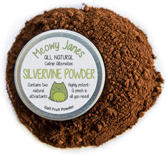 Meowy Janes Silver Vine en poudre 45 g, stimulant naturel pour chats.