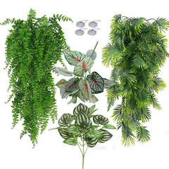 MePHAN plante artificielle reptile – feuilles pendantes, décor réaliste et sans entretien pour terrarium.