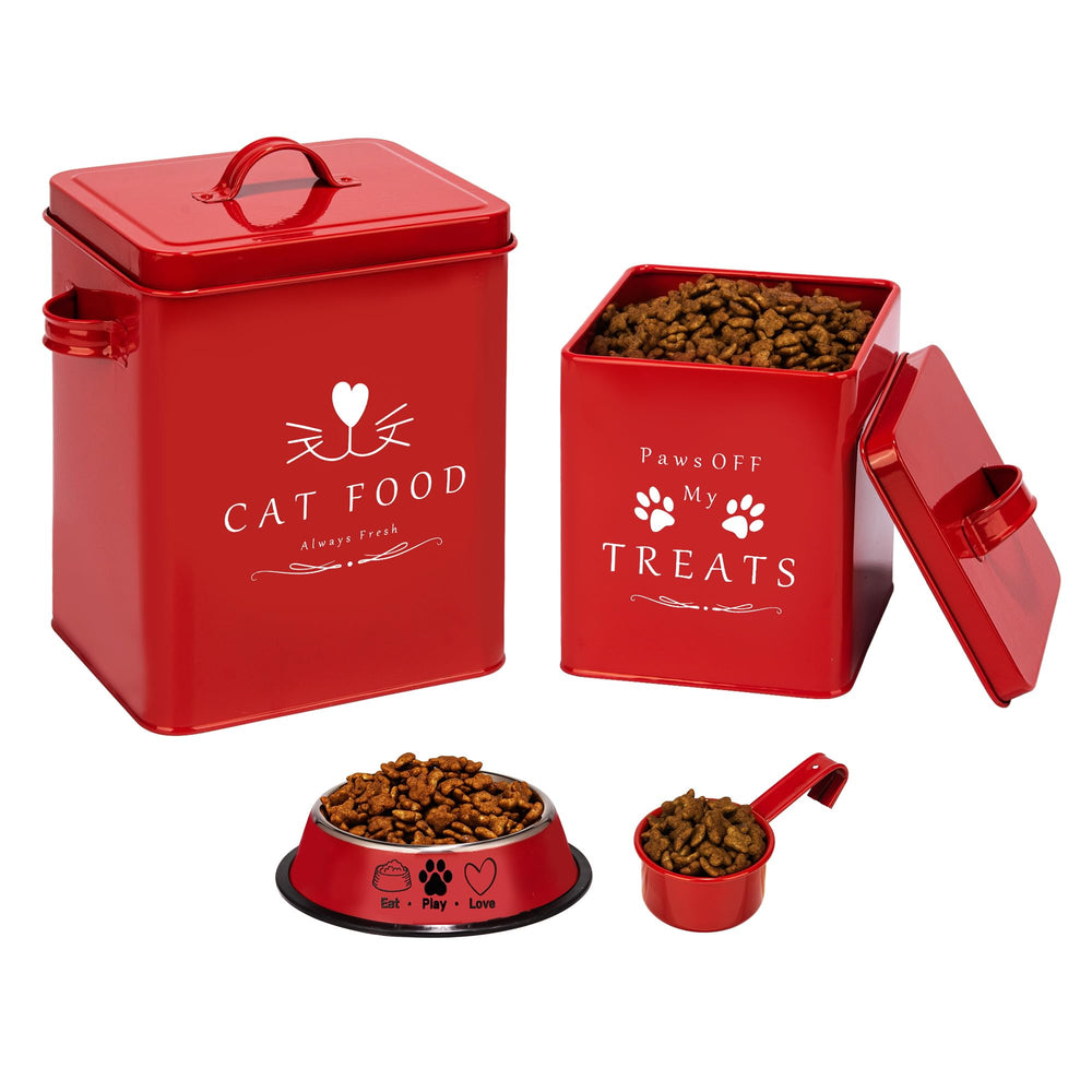 Meraki Home seau nourriture chat en métal avec couvercle, garde Croquettes fraîches