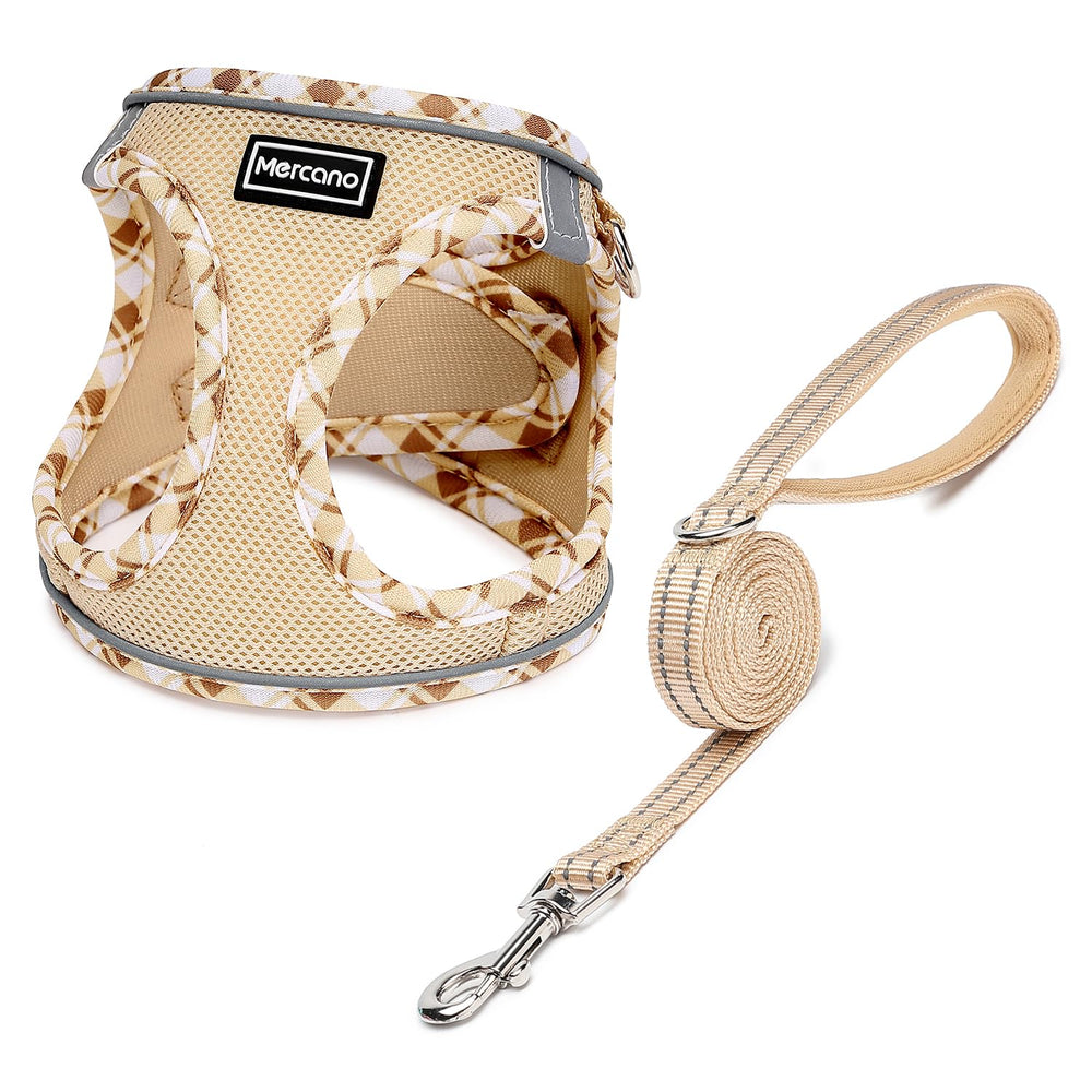 Harnais Mercano en maille douce beige taille S, confort et respirabilité.