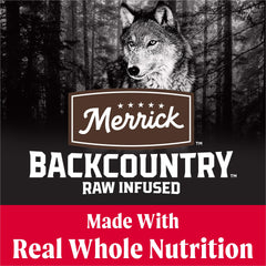 Merrick Backcountry: morceaux crus lyophilisés ajoutés pour texture et goût riches.