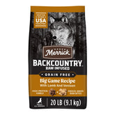 Merrick Backcountry sans cereales grand gibier sac: alimentation pratique pour chiens actifs.