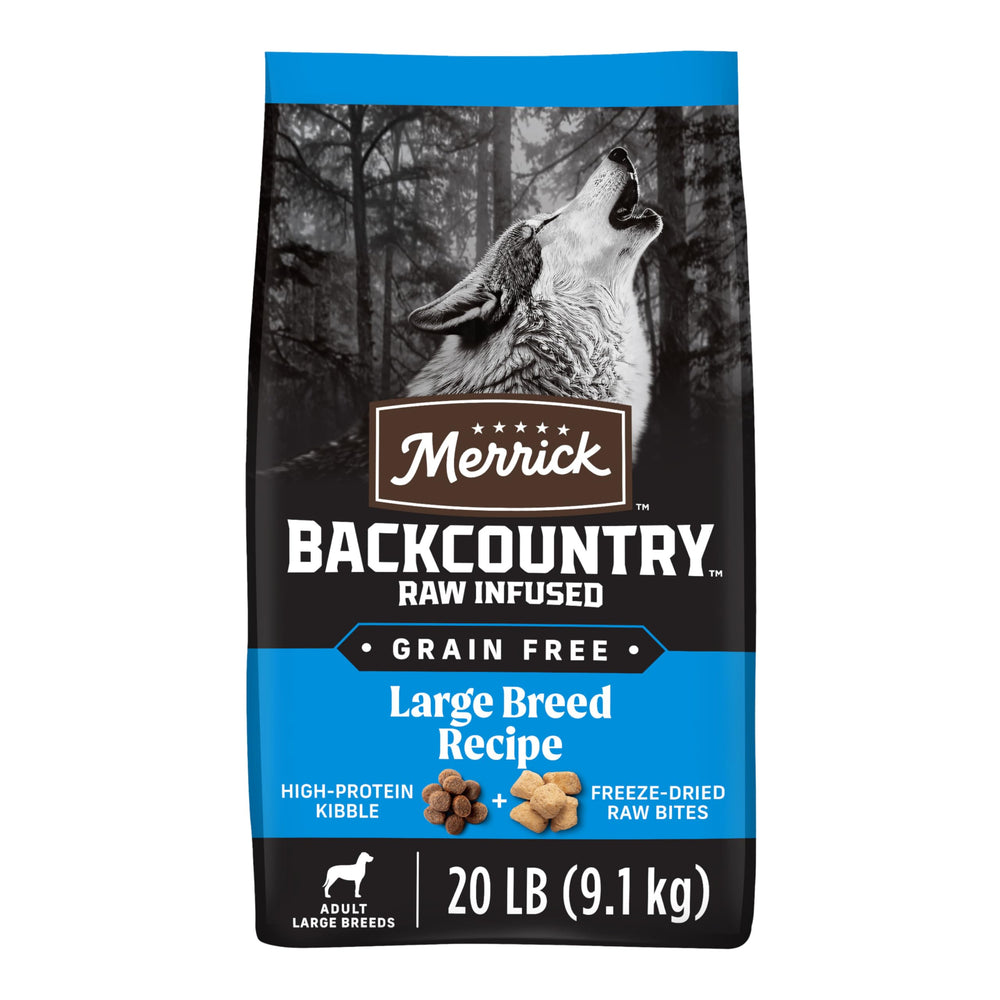 Sac Merrick Backcountry sans céréales pour grande race, 20 lb prêt à nourrir les chiens adultes